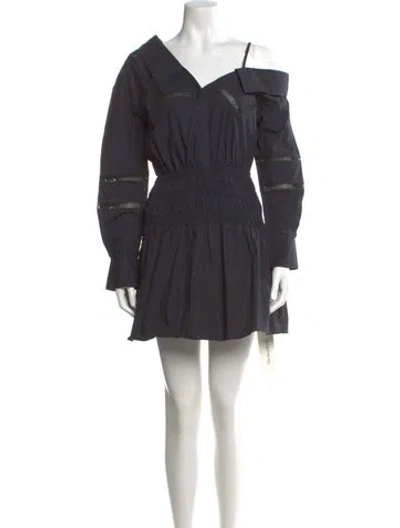 Pre-owned Self-portrait Asymmetrical Mini Dress In Black
