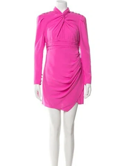 Pre-owned Self-portrait Asymmetrical Mini Dress In Pink