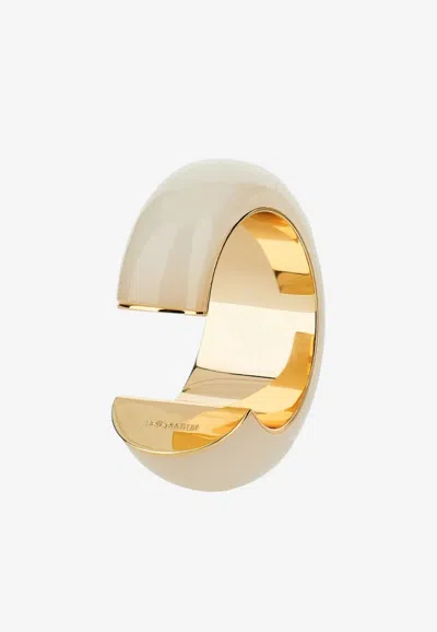 Self-portrait Asymmetrical Resin Chunky Cuff In Gray