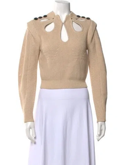 Pre-owned Self-portrait Asymmetrical Sweater In Neutral