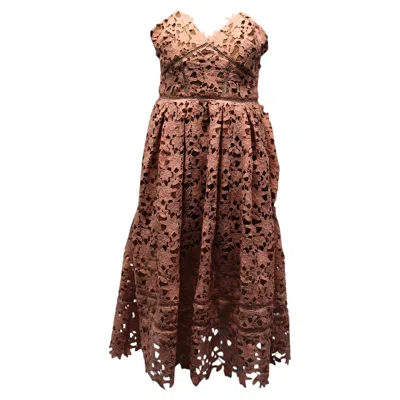 Pre-owned Self-portrait Azaelea Lace Dress In Pastel Pink Polyester
