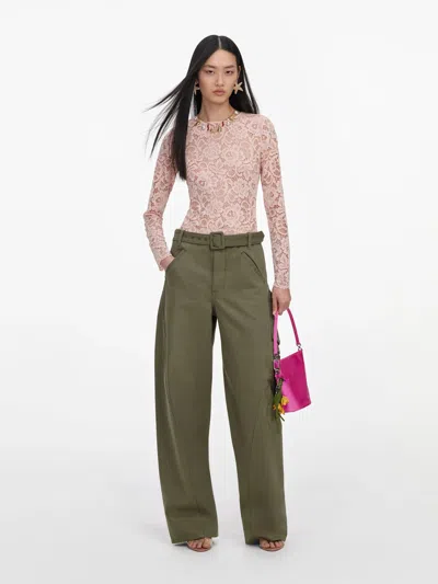 Self-portrait Cargo Jeans In Green