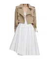 Self-portrait Beige Cropped Trench Jacket In Neutral