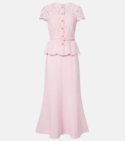 Self-portrait Lace Jewelled Midi Dress In Pink