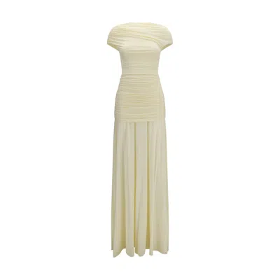 Self-portrait Draped Jersey Maxi Dress In White