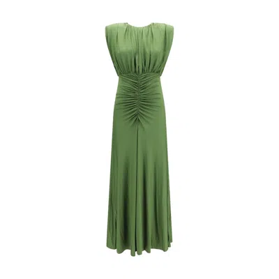Self-portrait Bicolor Viscose Casual Dress In Green