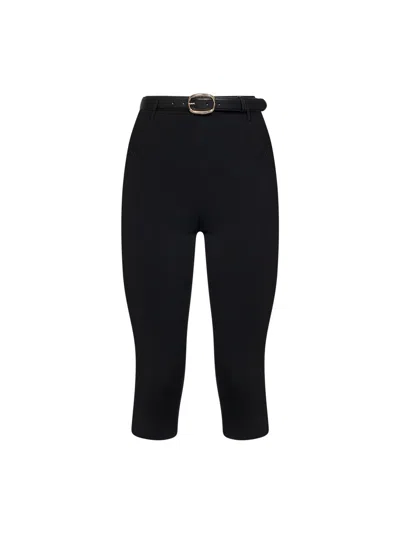 Self-portrait Black Compact Knit Capri Leggings