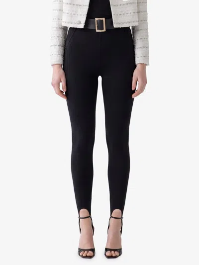 Self-portrait Black Knit Stirrup Leggins