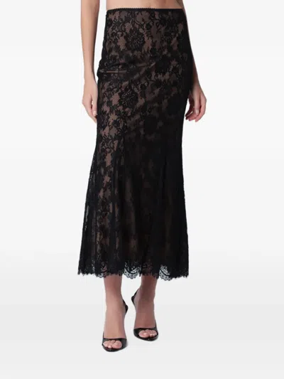 Self-portrait Black Lace Midi Skirt