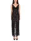Self-portrait Black Floral Lace Maxi Dress Clothing In Black