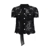 Self-portrait Black Polyester Blouse In Black