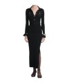 Self-portrait Self Portrait Black Ribbed Knit Maxi Dress In Black