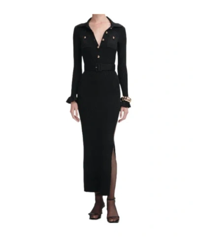 SELF-PORTRAIT RIBBED-KNIT DRESS