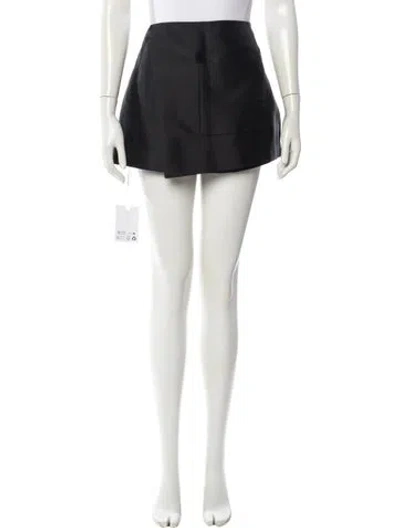 Pre-owned Self-portrait Black Taffeta Skort Mini Shorts W/ Tags