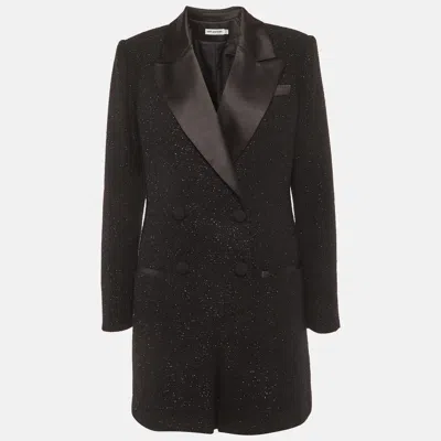 Self-portrait Black Tweed Metallic Boucle Playsuit