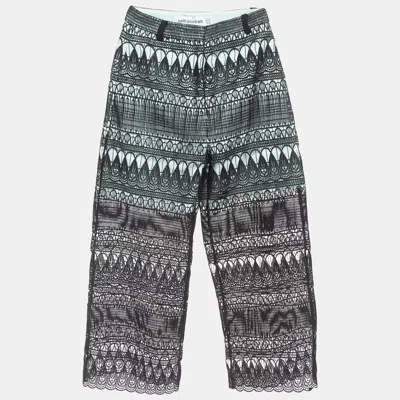 Self-portrait Black/blue Teardrop Lace Culottes S In Gray