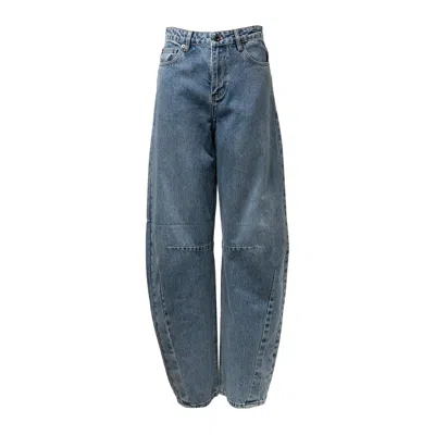 Self-portrait Blue Barrel Leg Jeans
