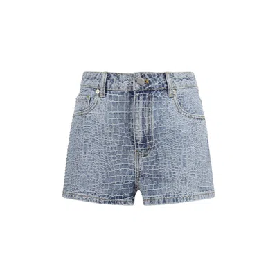 Self-portrait Blue Cotton Bermuda Shorts