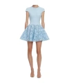 Self-portrait Womens Self Portrait Cap-sleeve Crepe And Lace Mini Dress In Blue