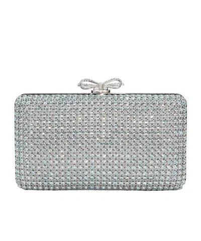 Self-portrait Blue Crystal Chainmail Clutch Bag