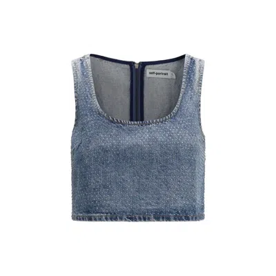 Self-portrait Blue Denim Women's Shirt