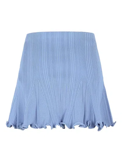Self-portrait Blue Pearl Trim Knit Mini Skirt
