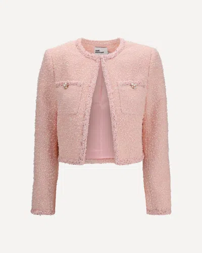 Self-portrait Bouclé Jacket In Pink