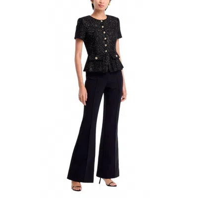 Self-portrait Bouclé Metallic Tinsel Jumpsuit In Black