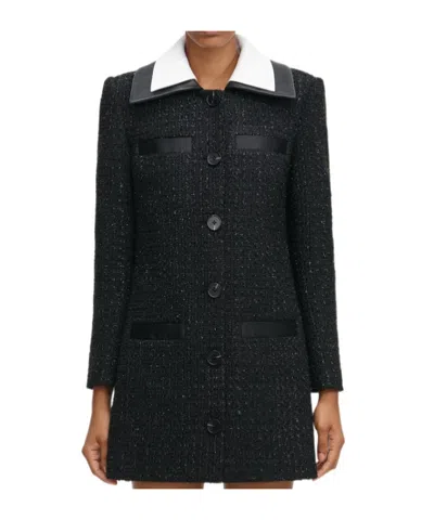 Self-portrait Bouclé Mini Dress In Black