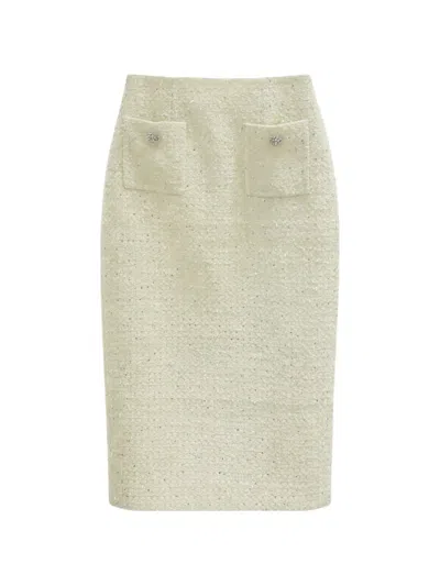 Self-portrait Boucle Pocket Skirt In Brown