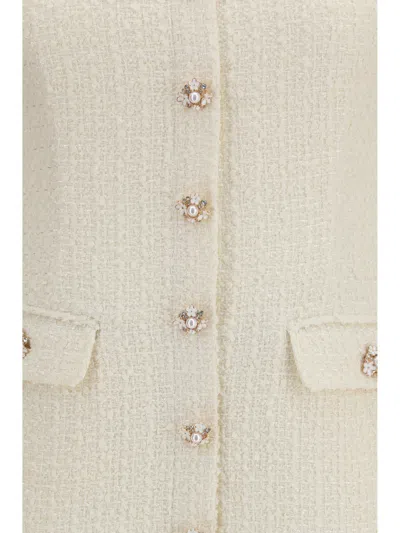 Self-portrait Bouclé Tailored Mini Dress In White
