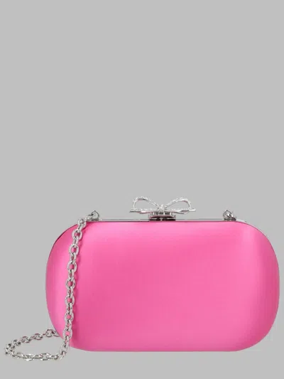 Self-portrait Bow Clasp Clutch Bag With Chain Strap In Red