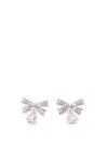 Self-portrait Crystal Bow Drop Earrings In Silver