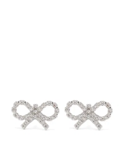 Self-portrait Bow Detail Earrings In Pattern