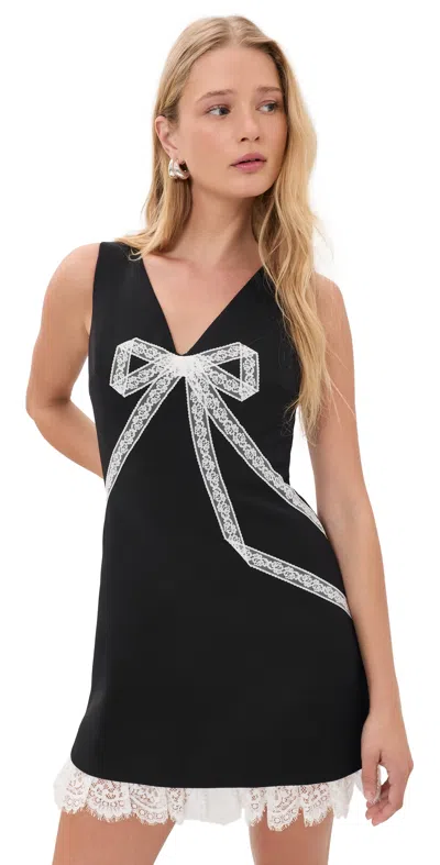 Self-portrait Self Portrait Short Sheath Dress With Bow In Black