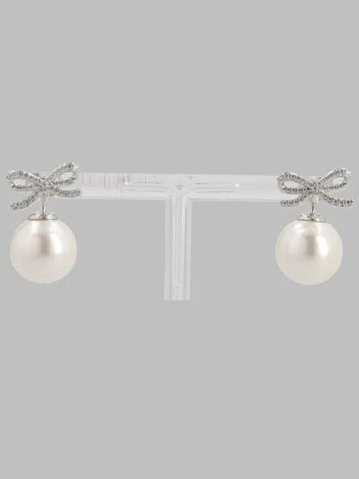 Self-portrait Bow Pearl Drop Earrings In Multi