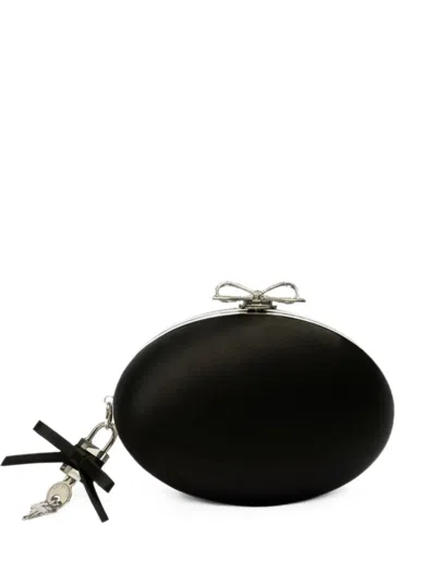 Self-portrait Bow-clasp Clutch Bag In Black