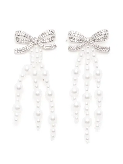 Self-portrait Bow-embellishment Earrings In Pattern
