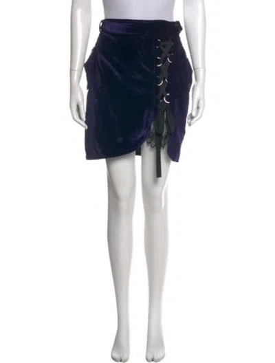 Pre-owned Self-portrait Braided Accents Mini Skirt In Purple