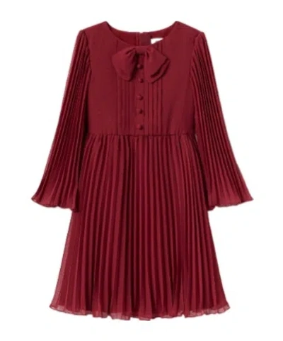 Self-portrait Burgundy Chiffon Long Sleeve Dress