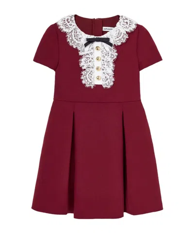 Self-portrait Burgundy Lace Bib Dress In Red