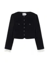 Self-portrait Button Down Jacket In Black