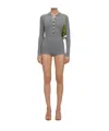 Self-portrait Button Knit Playsuit In Multi