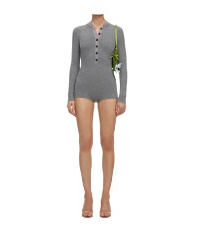 Self-portrait Button Knit Playsuit In Multi