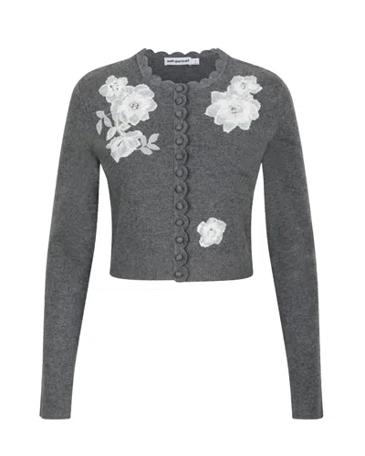 Self-portrait Cardigan Applicazioni Grey