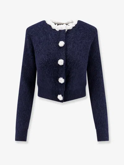 Self-portrait Cardigan With Flower Pearl Buttons In Multi