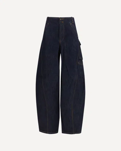 Self-portrait Cargo Jeans In Blue