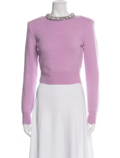 Pre-owned Self-portrait Cashmere Crew Neck Sweater W/ Tags In Purple