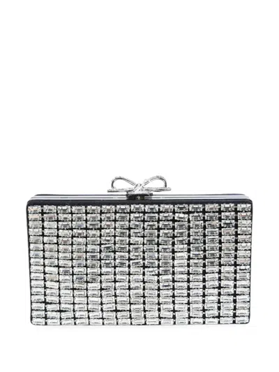 Self-portrait Chaimail Clutch Bag In Silver