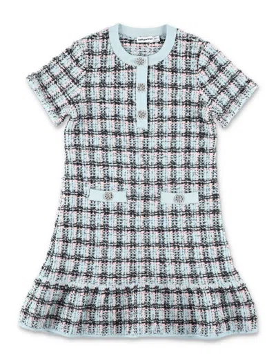 Self-portrait Charming Knit Dress With Diamanté Details For Girls In Multicolour